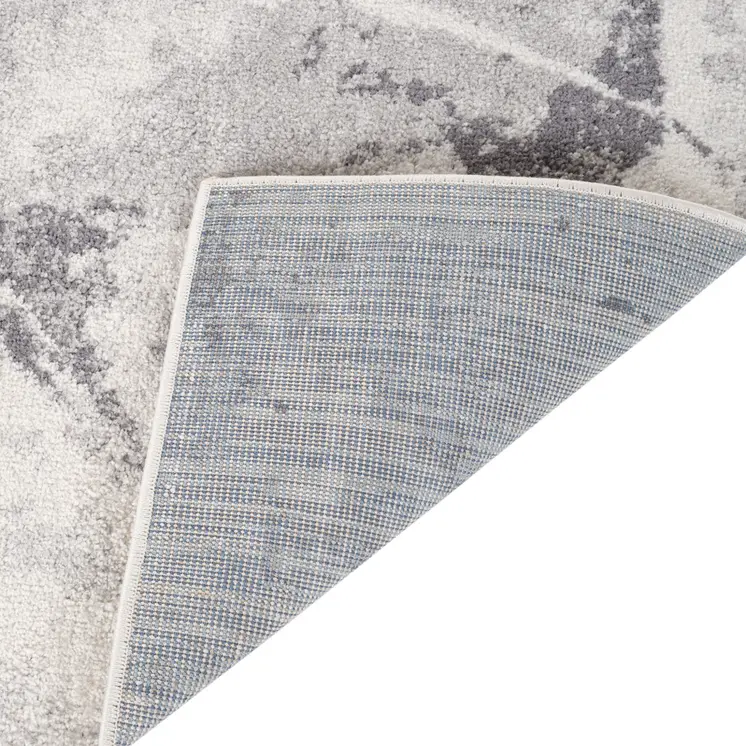 9' X 12' Ivory And Gray Abstract Area Rug
