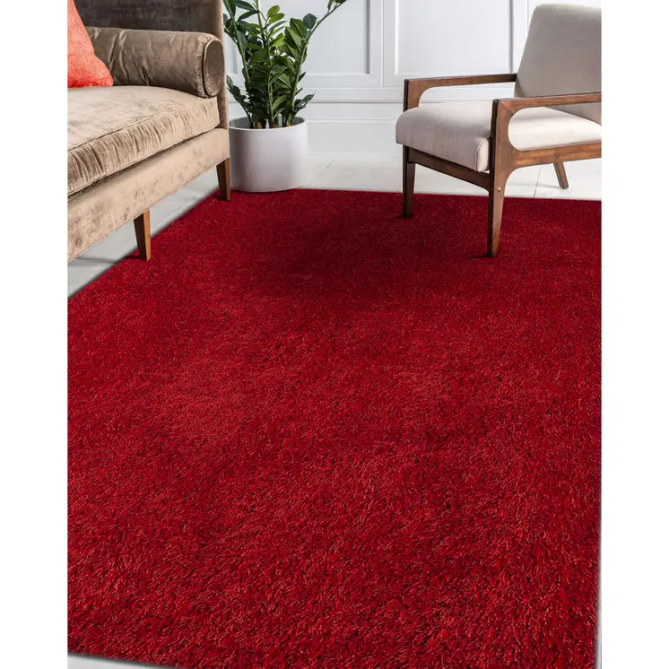 2' X 3' Red Shag Area Rug
