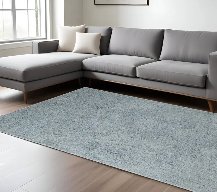 8' X 11' Sky Blue Shag Area Rug