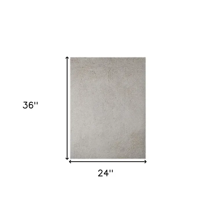 2' X 3' Off White Shag Area Rug