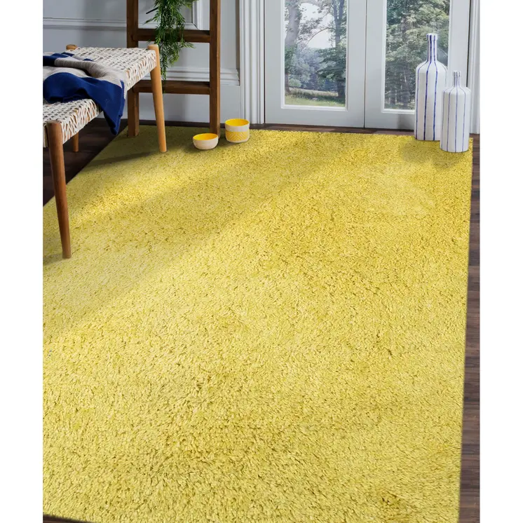 8' X 11' Yellow Shag Area Rug