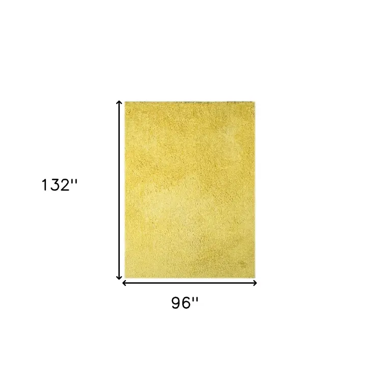 8' X 11' Yellow Shag Area Rug