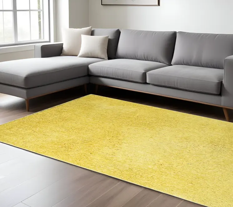 8' X 11' Yellow Shag Area Rug
