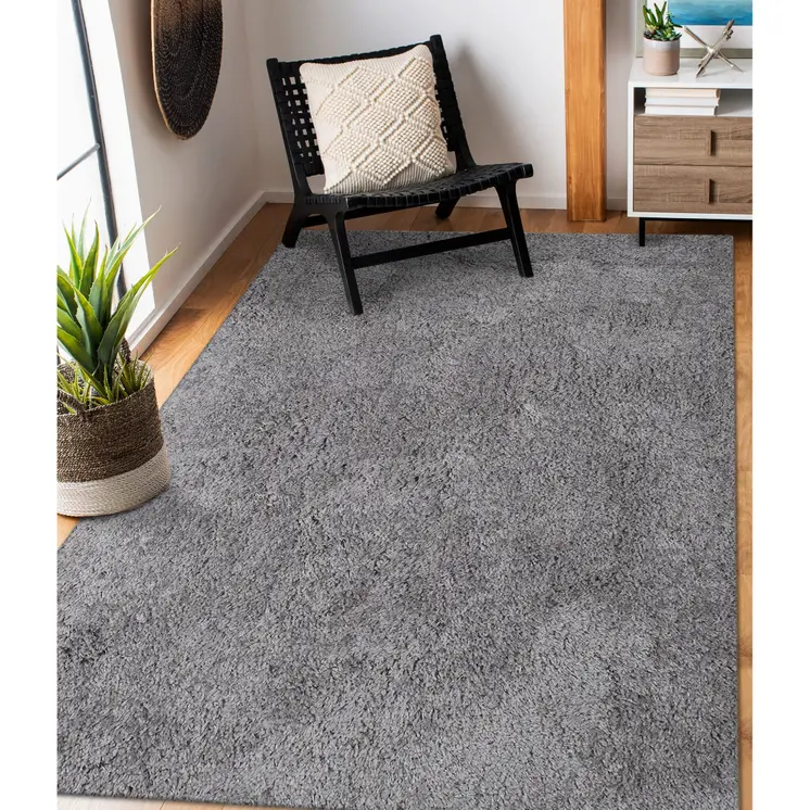 2' X 3' Gray Shag Area Rug