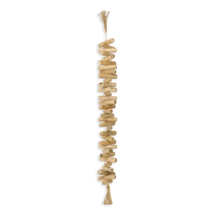 40" Brown Wood Rods And Rope Decorative Tassel
