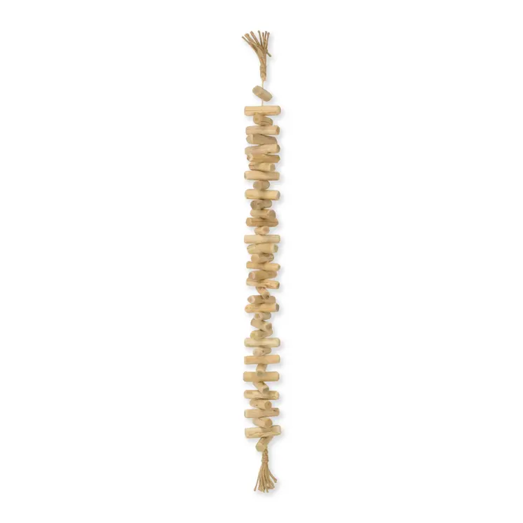 40" Brown Wood Rods And Rope Decorative Tassel