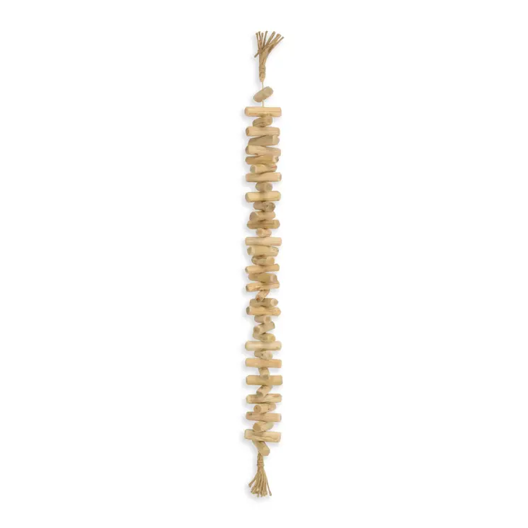 40" Brown Wood Rods And Rope Decorative Tassel