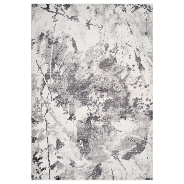 2' X 3' Ivory And Gray Abstract Area Rug