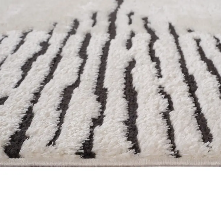 2' X 3' Ivory And Black Geometric Area Rug