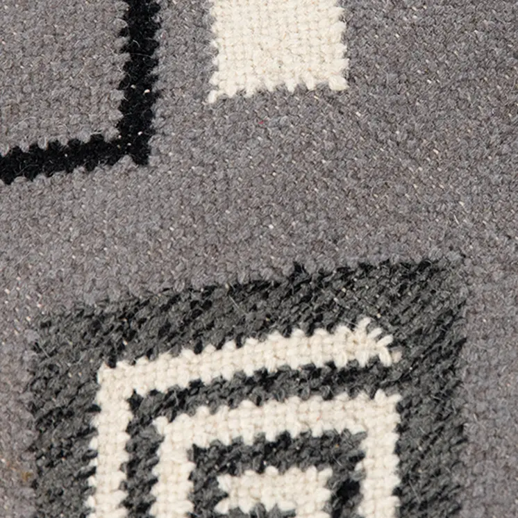 2' X 3' Gray White And Black Wool Tribal Flatweave Handmade Area Rug With Fringe