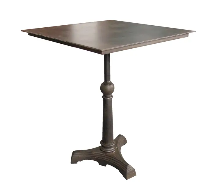30" Brown Iron Square Pedestal End Table