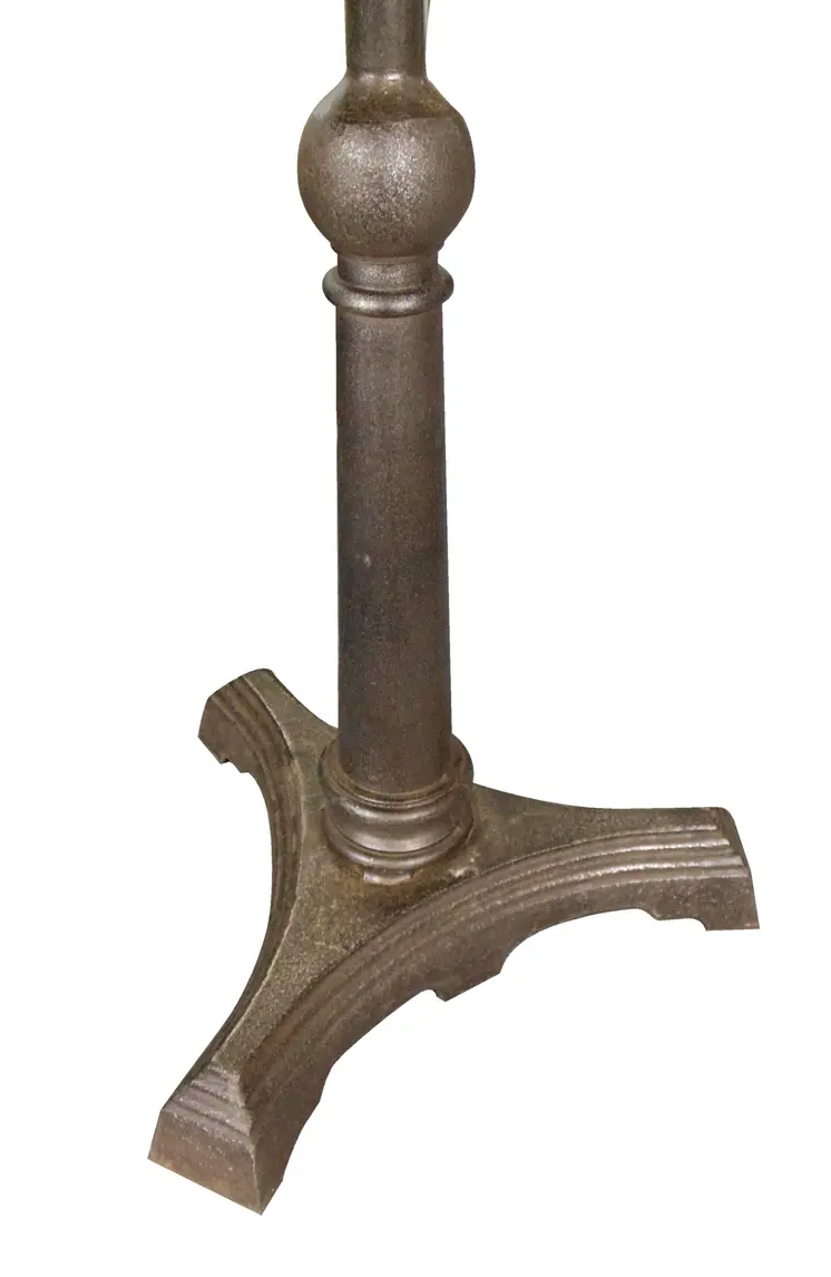 30" Brown Iron Square Pedestal End Table