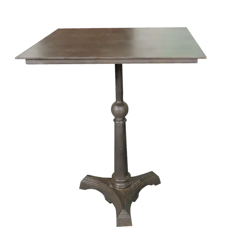 30" Brown Iron Square Pedestal End Table
