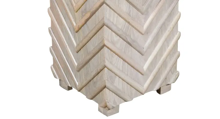 24" White Distressed Solid Wood Square End Table