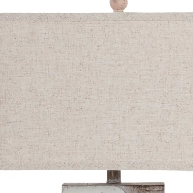 Set of Two 28" Brown And White Coastal Sand Dollar USB Table Lamp With Tan Shade