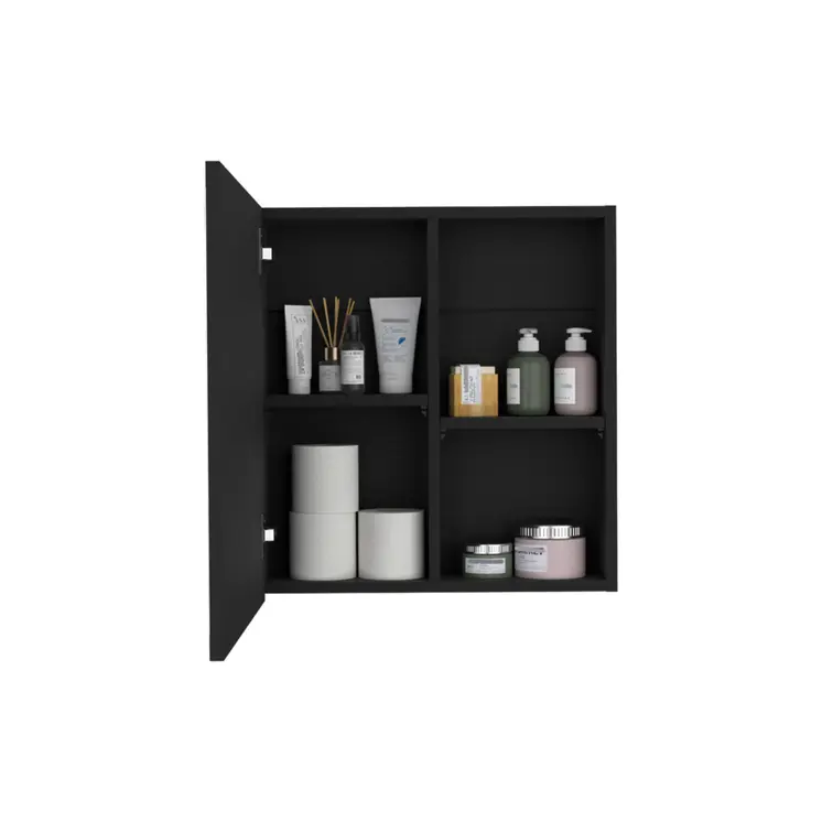 20" Black Wood Floating Bathroom Vanity