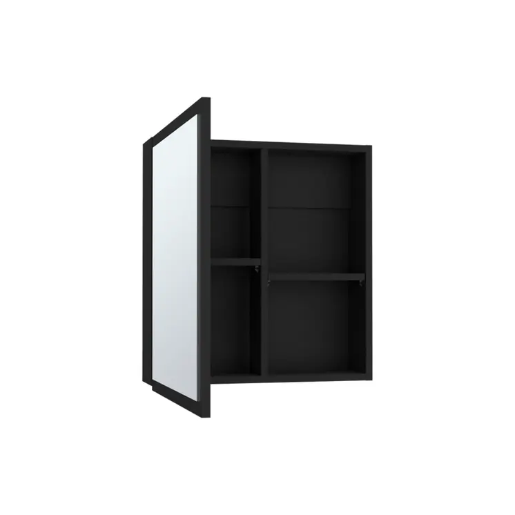 20" Black Wood Floating Bathroom Vanity