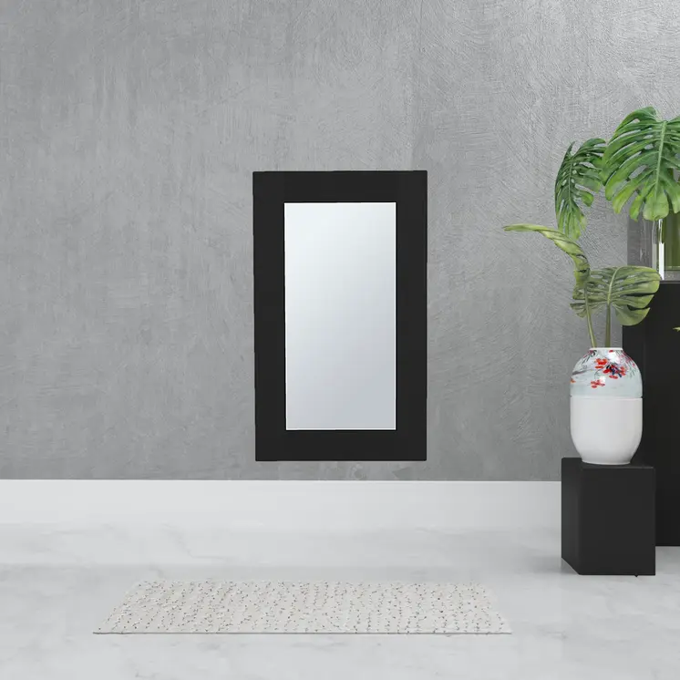 15" Black Wood Floating Bathroom Vanity