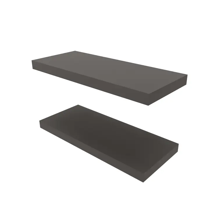 32" Set Of Two Dark Gray Wood Wall Mounted Floating Shelf