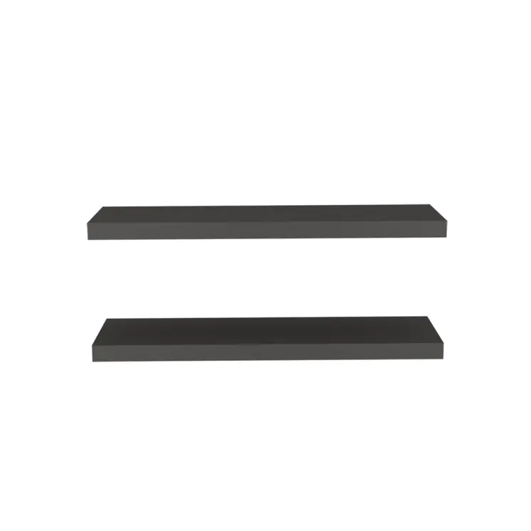 32" Set Of Two Dark Gray Wood Wall Mounted Floating Shelf