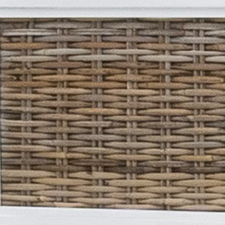White Ribbed Texture Solid Wood King Bed Frame