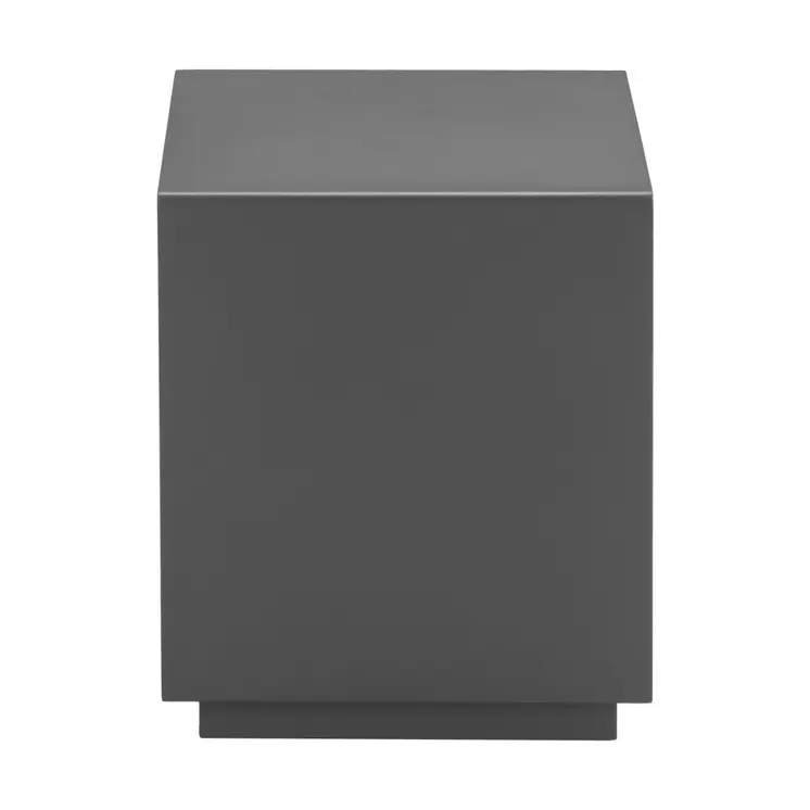 17" Charcoal Aluminum Square End Table With Shelf