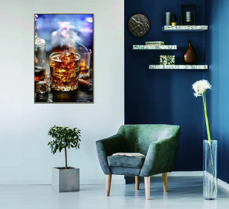 On the Rocks Gold Framed Wall Art