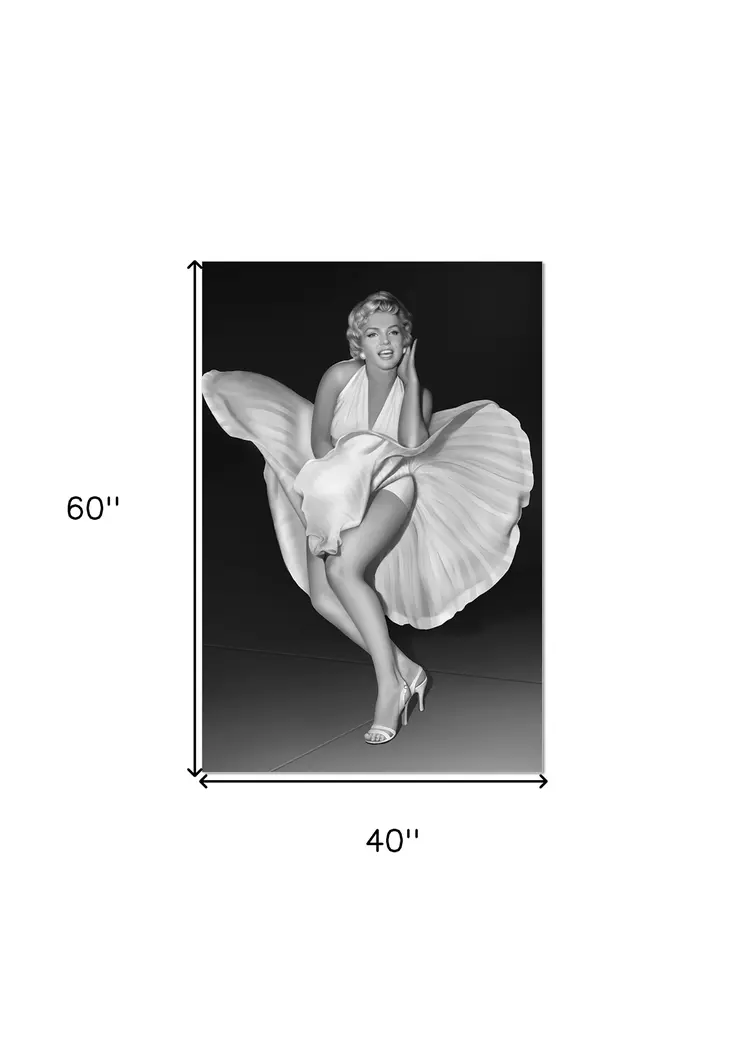 White Dress of Marilyn Monroe Gold Framed Wall Art