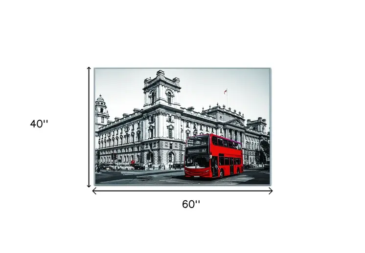 Double Decker in London Silver Framed Wall Art