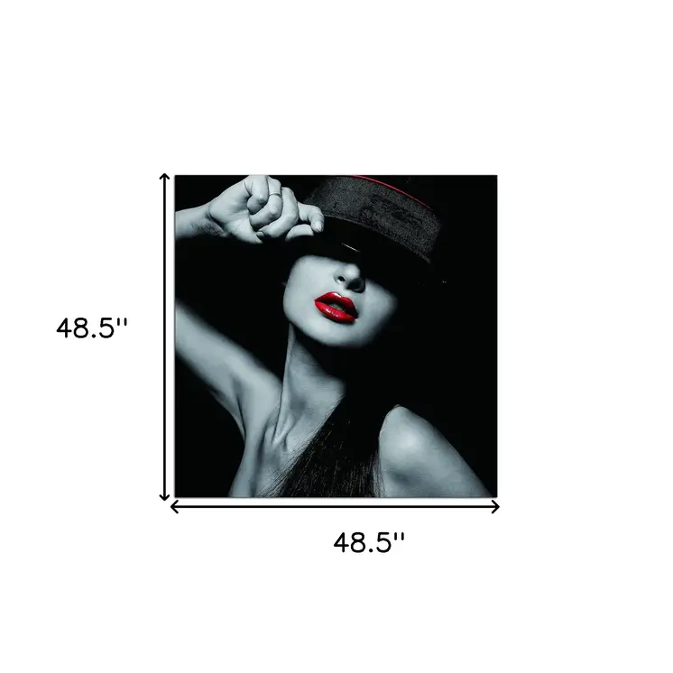 Seductive Woman With Hat Unframed Acrylic Wall Art