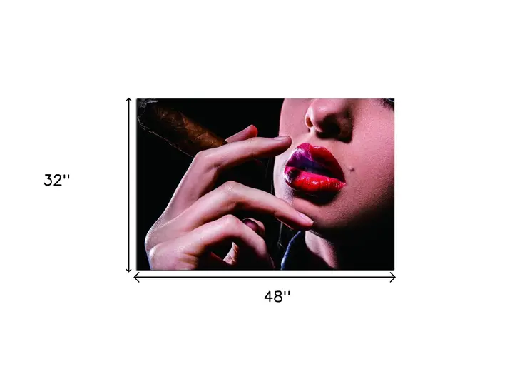 Seductive Woman With Cigar Unframed Acrylic Wall Art