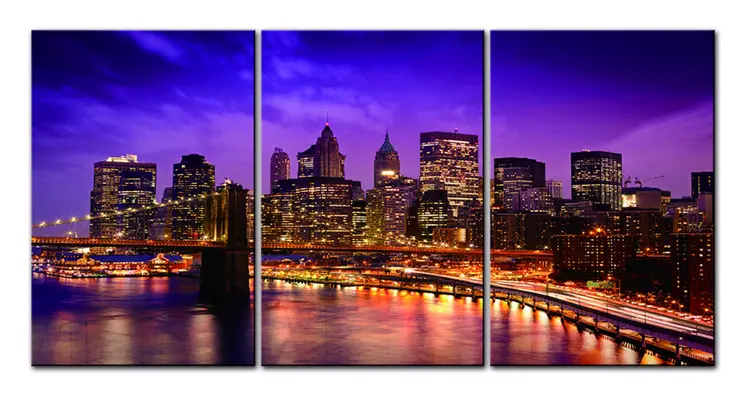 Set Of Three New York Skyline Unframed Acrylic Wall Art