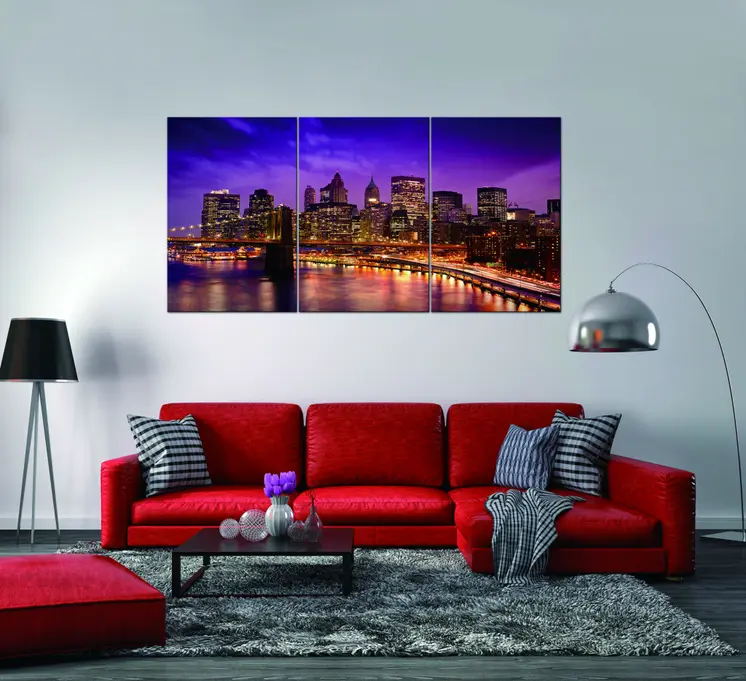 Set Of Three New York Skyline Unframed Acrylic Wall Art