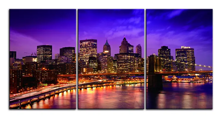 Set Of Three New York Skyline Unframed Acrylic Wall Art