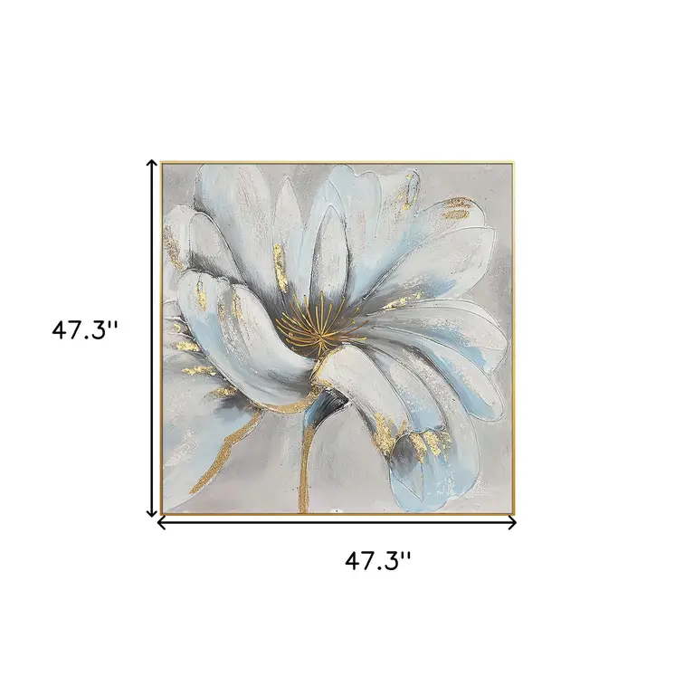 Unveiled Gilded Oversized Floral Gold Framed Oil Painting Wall Art