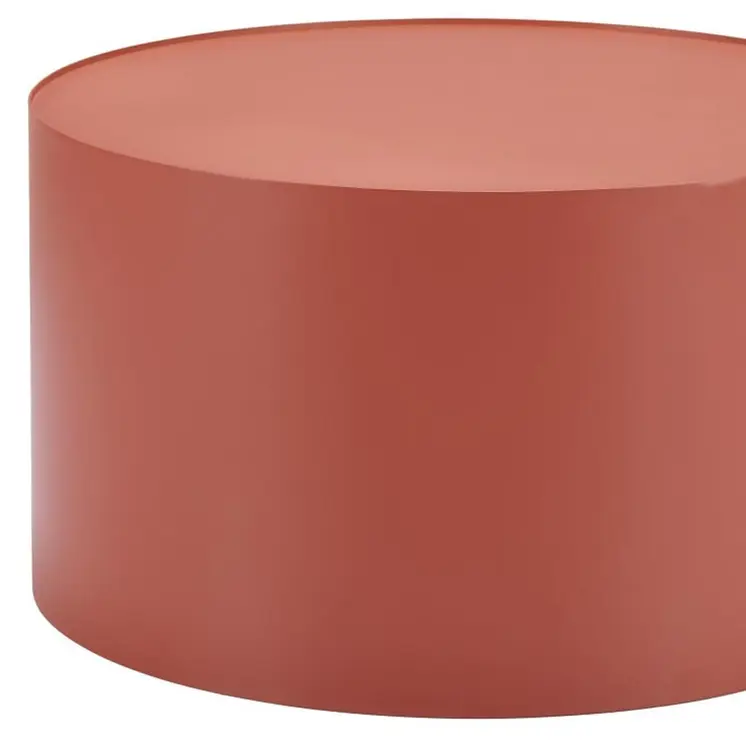 29" Terra Cotta Rounded Aluminum Outdoor Coffee Table