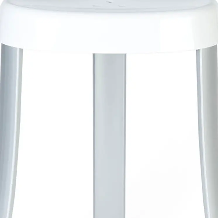 18"  White Aluminum And Heavy Duty Plastic Corner Shower Bench