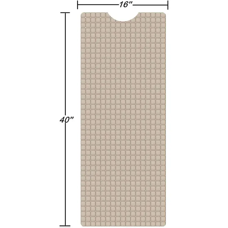 40" Beige Geometric Tiles Non Slip Bathtub Mat