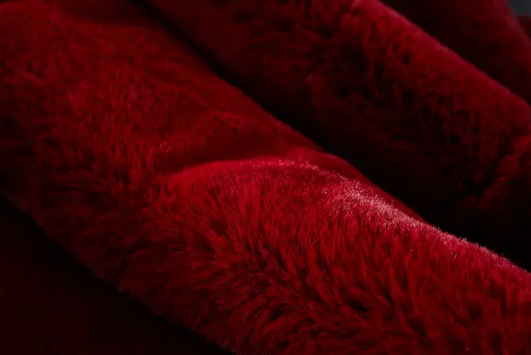 50" X 60" Red Faux Fur Plush Throw Blanket