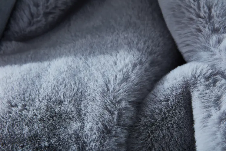 50" X 60" Gray Faux Fur Plush Throw Blanket
