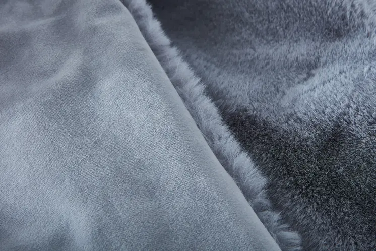50" X 60" Gray Faux Fur Plush Throw Blanket