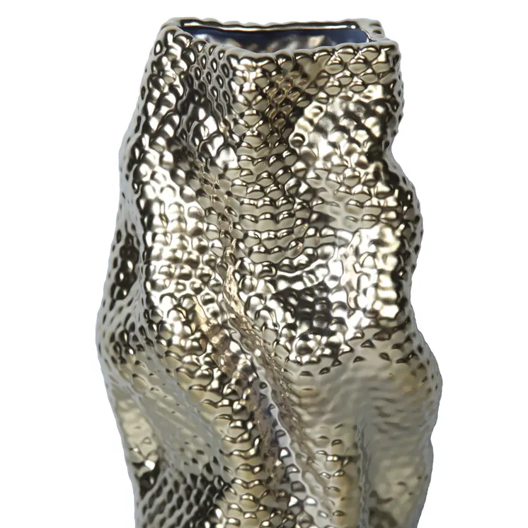 20" Gold Abstract Ceramic Table Vase