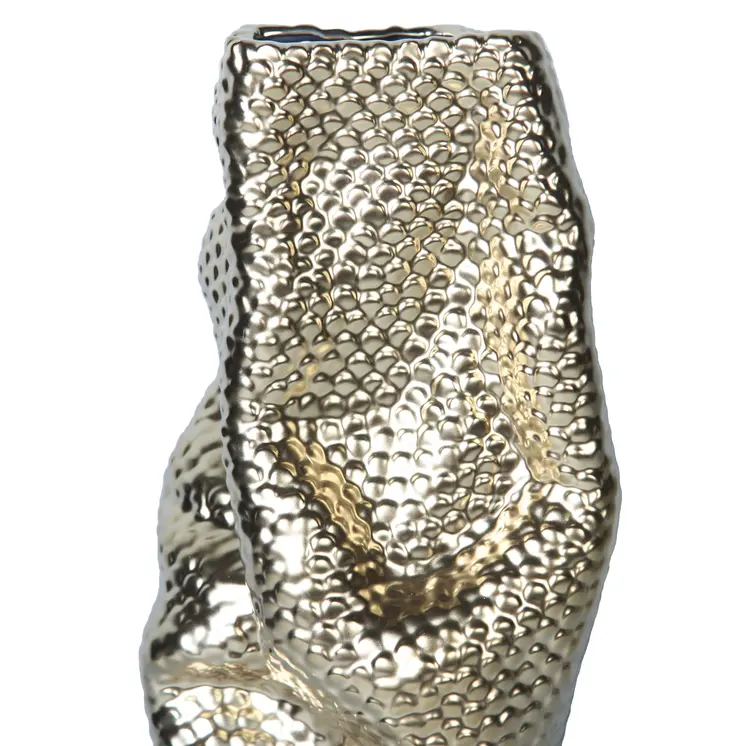 20" Gold Abstract Ceramic Table Vase