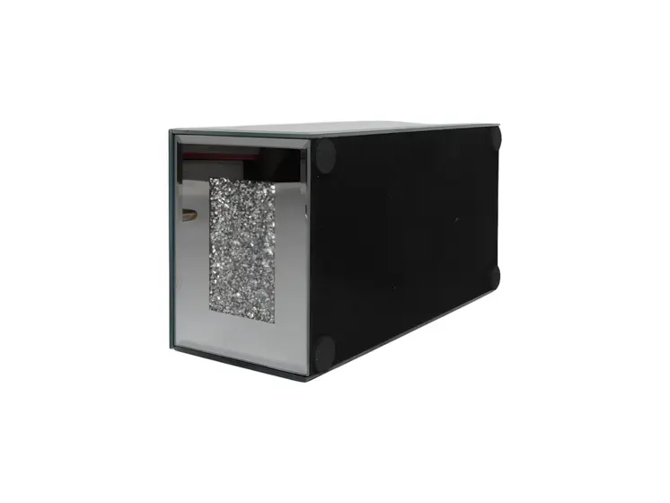 Silver Mirrored Glass Bling Tissue Box Cover