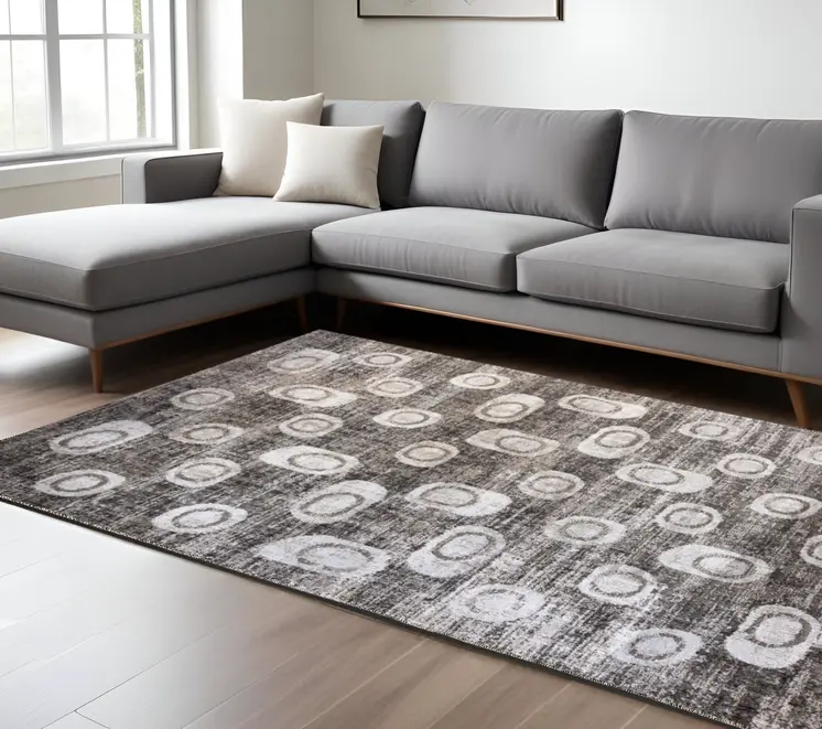8' X 11' Brown and Beige Abstract Area Rug