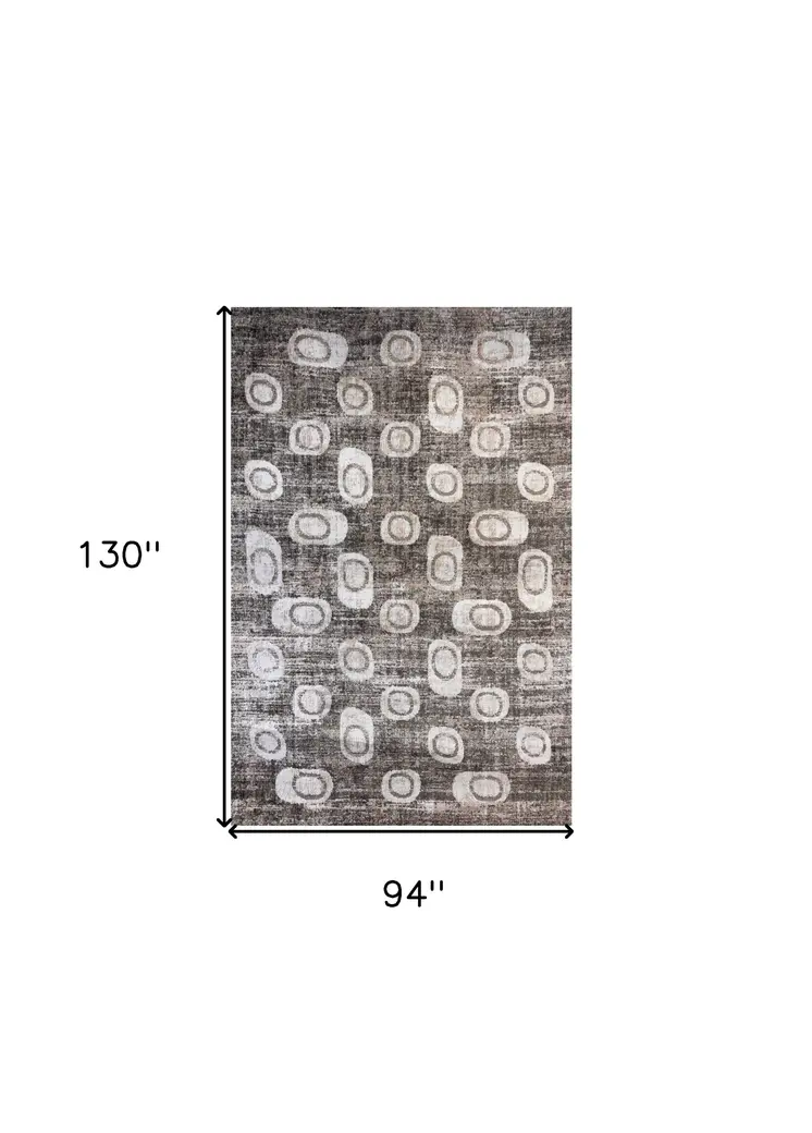8' X 11' Brown and Beige Abstract Area Rug