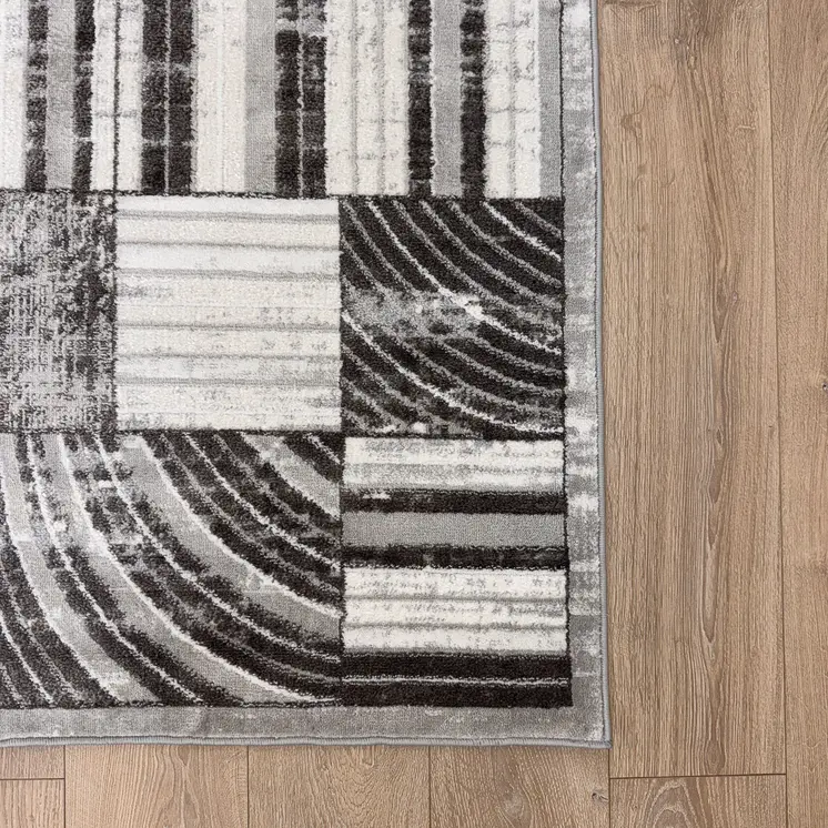 4' X 6' Gray Brown and Beige Abstract Area Rug