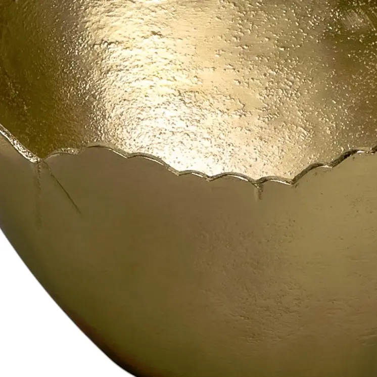 8" Gold Aluminum Torn Edge Round Serving Bowl