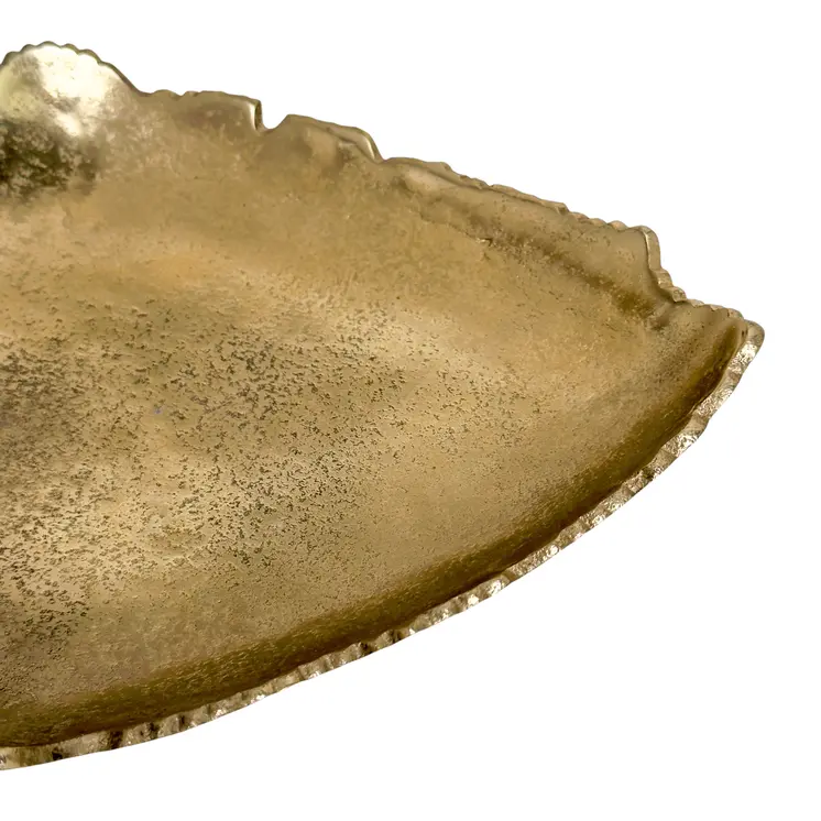 9" Gold Aluminum Torn Edge Triangular Serving Bowl