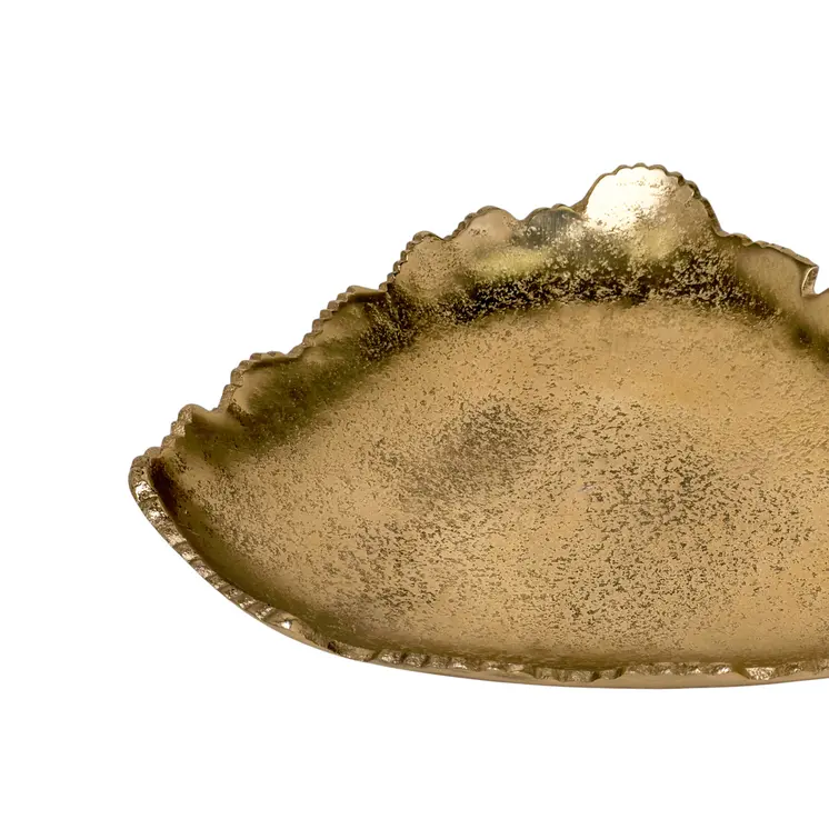 9" Gold Aluminum Torn Edge Triangular Serving Bowl